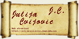 Julija Cvijović vizit kartica